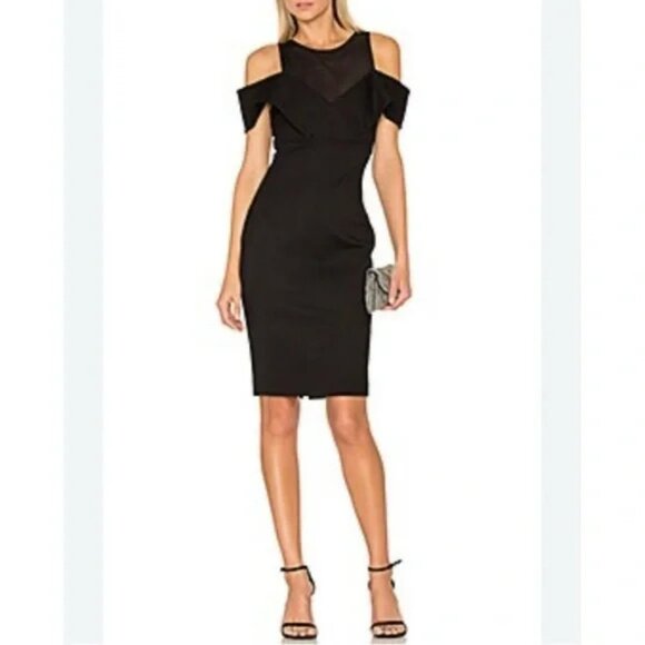 Elliatt Black Off-Shoulder Pencil Apparition Bardot Dress Size XSmall Never Worn - Picture 1 of 5